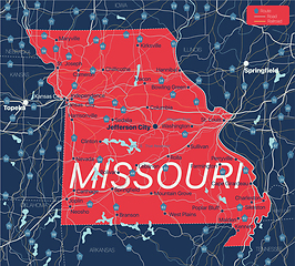 Image showing Missouri state detailed editable map