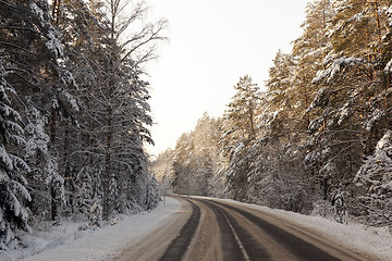 Image showing narrow winter road