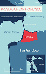 Image showing Presidio of San Francisco editable map