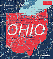 Image showing Ohio state detailed editable map