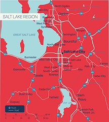 Image showing Salt Lake Region detailed editable map