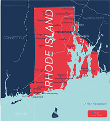 Image showing Rhode Island state detailed editable map