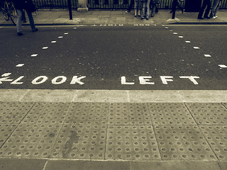 Image showing Vintage looking Look Left sign