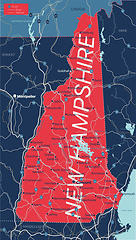 Image showing New Hampshire state detailed editable map