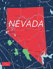 Image showing Nevada state detailed editable map