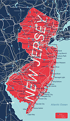 Image showing New Jersey state detailed editable map