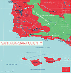 Image showing Santa Barbara County state detailed editable map