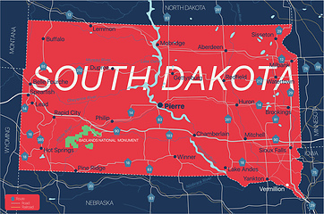 Image showing South Dacota state detailed editable map