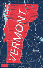 Image showing Vermont state detailed editable map