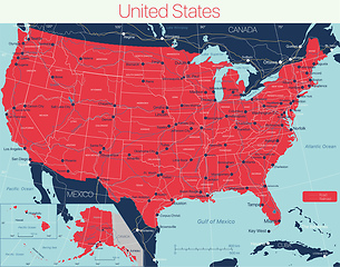 Image showing United States of America state detailed editable map