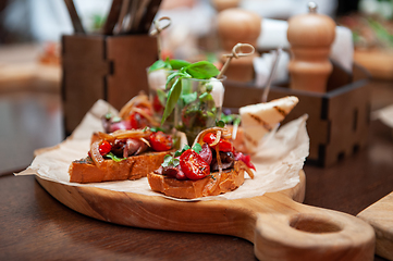 Image showing Tasty tomato Italian bruschetta