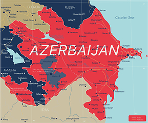 Image showing Azerbaijan country detailed editable map