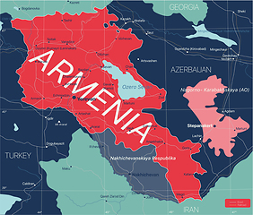 Image showing Armenia country detailed editable map