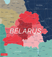 Image showing Belarus country detailed editable map