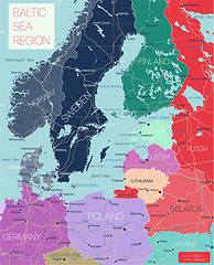 Image showing Baltic region detailed editable map