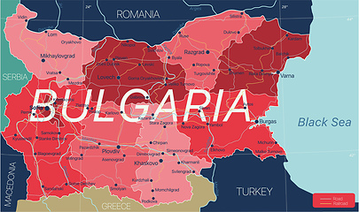 Image showing Bulgaria country detailed editable map