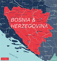 Image showing Bosnia and Herzegovina country detailed editable map