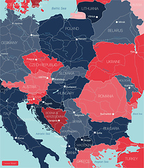 Image showing Eastern Europe detailed editable map