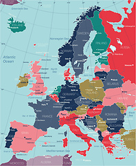 Image showing Europe detailed editable map