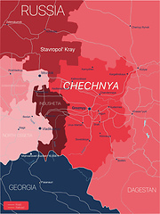 Image showing Chechnya region of Russia detailed editable map