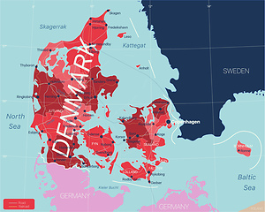 Image showing Denmark country detailed editable map