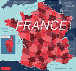 Image showing France country detailed editable map