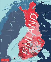 Image showing Finland country detailed editable map