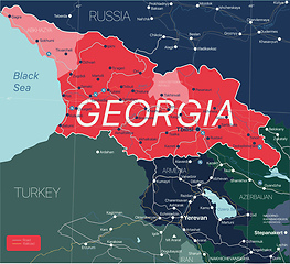 Image showing Georgia country detailed editable map