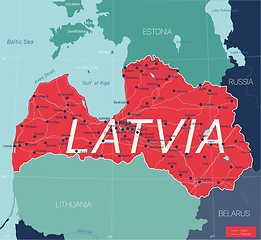 Image showing Latvia country detailed editable map