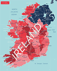 Image showing Ireland country detailed editable map