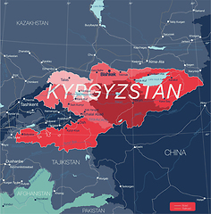 Image showing Kyrgystan country detailed editable map