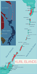 Image showing Kuril Islands detailed editable map