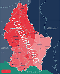 Image showing Luxembourg country detailed editable map