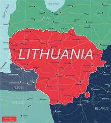 Image showing Lithuania country detailed editable map