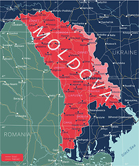 Image showing Moldova country detailed editable map