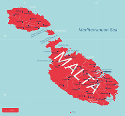 Image showing Malta country detailed editable map