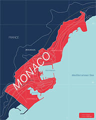 Image showing Monaco country detailed editable map