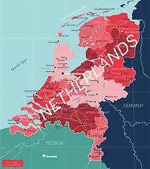 Image showing Netherlands country detailed editable map