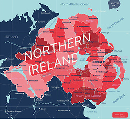 Image showing Nothern Ireland country detailed editable map