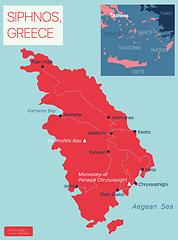 Image showing Siphnos island detailed editable map