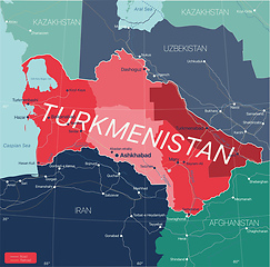 Image showing Turkmenistan country detailed editable map