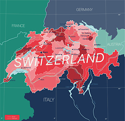 Image showing Switzerland country detailed editable map