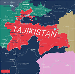 Image showing Tajikistan country detailed editable map