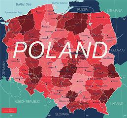Image showing Poland country detailed editable map