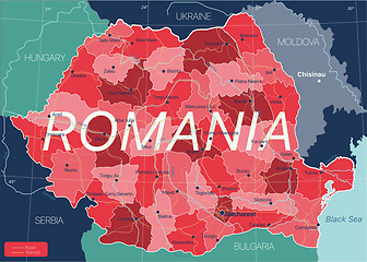 Image showing Romania country detailed editable map