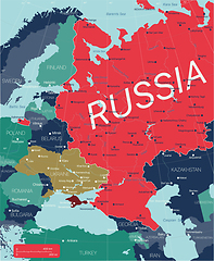 Image showing Western part of Russia and eastern Europe detailed editable map