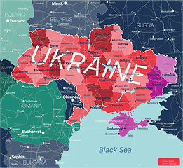 Image showing Ukraine detailed editable map