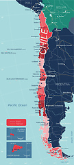 Image showing Chile country detailed editable map