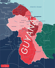 Image showing Guyana country detailed editable map