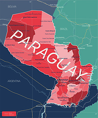 Image showing Paraguay country detailed editable map